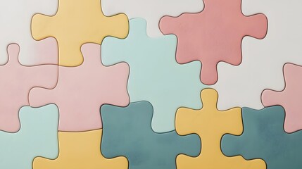 Obraz premium Colorful puzzle pieces forming an abstract design