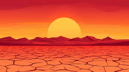 Foto op Aluminium Dramatic desert landscape at sunset © WILASINEE
