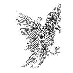 Obraz premium Striking Eagle Silhouette Illustration Design