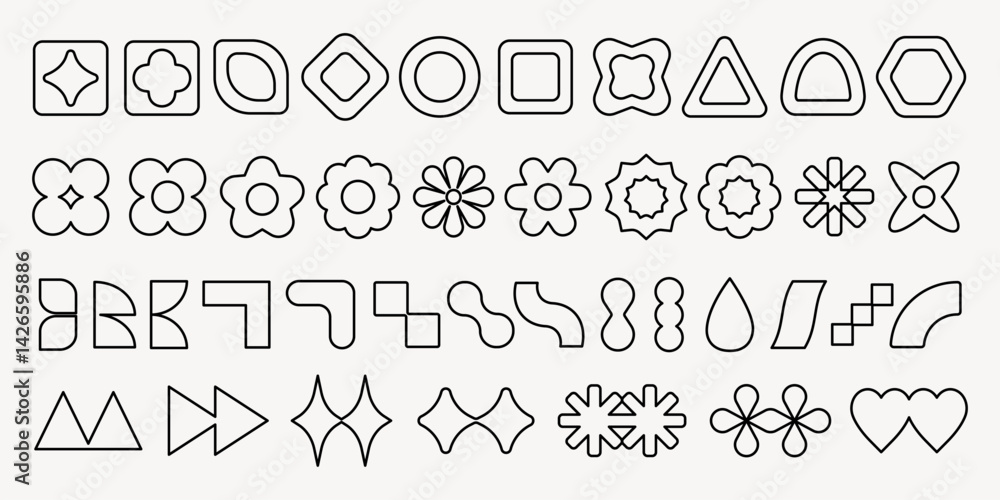Poster vector elements. collection of geometric shapes, abstract shapes, and unique shapes. features variou