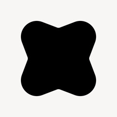Abstract black shape on white vector