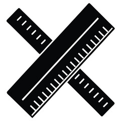 isolated Black vector ruler set WIith White Background