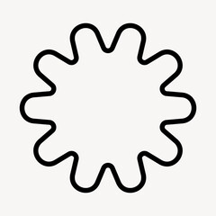 Abstract black wavy circle design vector