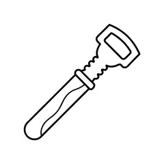 Line art of lab test tube with liquid,science experiment outline drawing