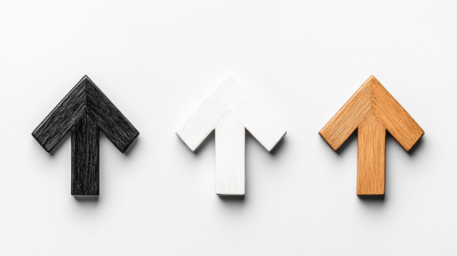 Three Directional Arrows on Transparent Background