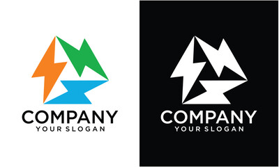 Creative logo letters initial font e energy