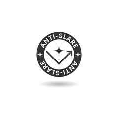 Anti glare sign icon with shadow
