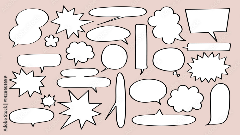 Poster collection of speech bubbles in various shapes and sizes. speech bubbles for comics, speech bubbles 