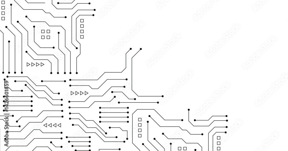 Poster circuit board seamless. high-tech technology electronic system pattern.