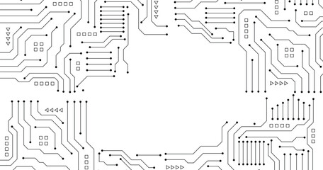 Circuit board seamless. High-tech technology electronic system pattern. 