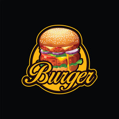 Hot Burger Logo Design Template