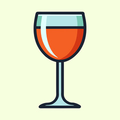 Stylized illustration of a wine glass filled with a vibrant orange liquid