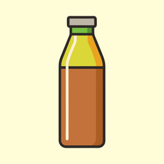 A Glass Bottle of Brown Liquid Beverage Illustration