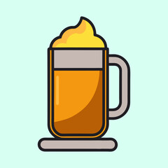 A Delicious Mug of Creamy Orange Beverage with Whipped Topping on a Coaster