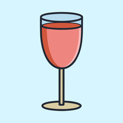 A Glass of Refreshing Rose Wine Delightful Beverage Summer Drink
