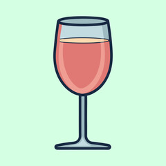 A Glass of Refreshing Rosé Wine Perfect for a Summer Afternoon Picnic or Romantic Dinner