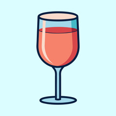 A Glass of Refreshing Pink Beverage a Delightful Drink in a Elegant Wine Glass