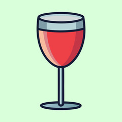 A Glass of Red Wine Elegant Illustration Design Icon Graphic