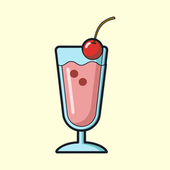 Refreshing Cherry Smoothie in a Tall Glass A Delicious Summer Drink