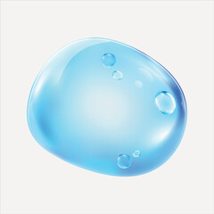 Glossy blue water droplet design vector