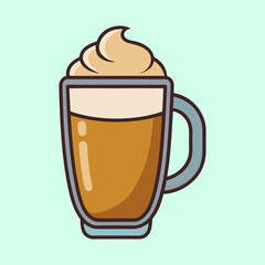 A Delicious Creamy Iced Coffee Drink in a Glass Mug Perfect for a Cozy Afternoon