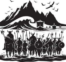Obraz premium Viking invasion vector