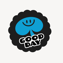 Cheerful logo with positive message vector