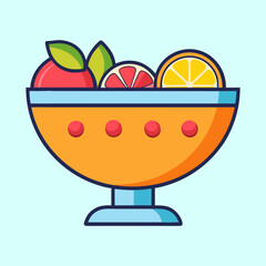Delicious Fruit Salad in a Glass Bowl Fresh Citrus and Apple