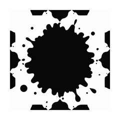 black ink splatter minimal pattern 