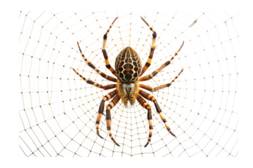 spider web with spider isolated on white background PNG. GENERATIVE AI