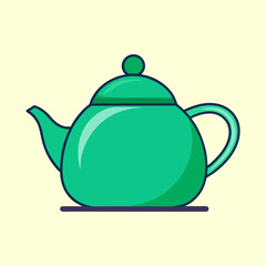 A Charming Illustration of a Green Teapot for Brewing Tea