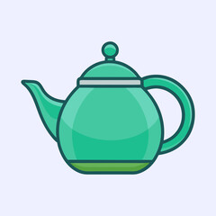 A Charming Teal Teapot Illustration A Delightful Image of a Green Teapot Perfect for Tea Time