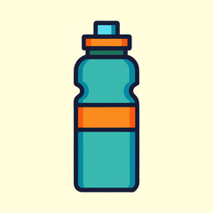 Stylized Vector Illustration of a Reusable Water Bottle for Sport and Fitness