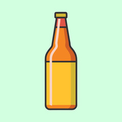 A single bottle of beer illustration  a simple graphic design element