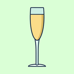 A single glass of champagne elegant drink beverage alcohol celebration toast party festive occasion luxury