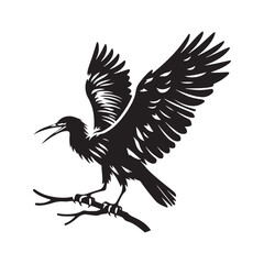 Minimalist Black Kite Silhouette - Black Kite Vector - Black Kite Illustration - Black and White Black Kite Design.