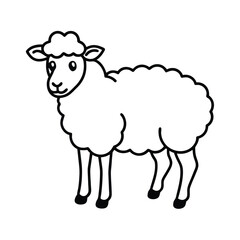 Minimalist sheep illustration vector graphic cute farm animal black outline simple design