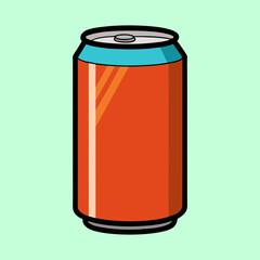 Cartoon image of a brightly colored can, resembling soda or juice