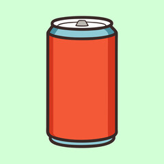 Illustration of a red soda or beverage can with distinct outline