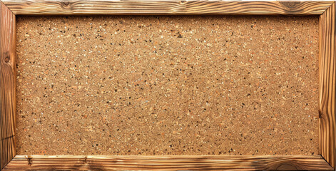 Empty corkboard with wooden frame