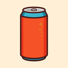 Fototapeta premium Stylized Orange Soda or Beer Can with Blue and White Highlights