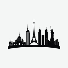 Fototapeta premium silhouette of the city of London America in illustration