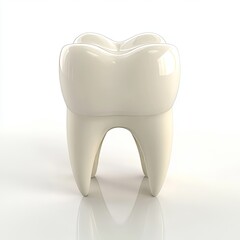 Human tooth whitening concept is visually represented by a realistic png illustration of a white tooth, highlighting the significance of dental care and protecting teeth
