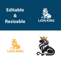 Lion King Logo. Iconic Logo Design. King Lion