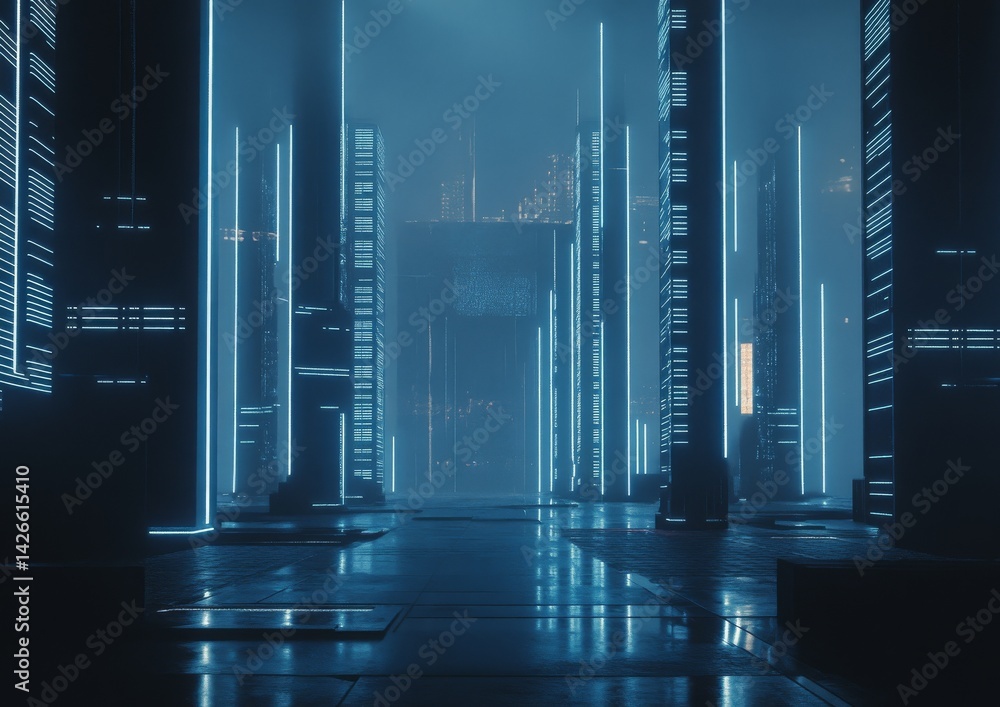 Poster an internet concept, data analysis, and abstract hi-tech hologram were all generated using the lates