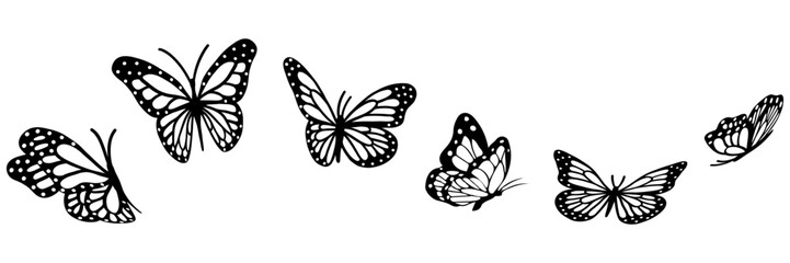 Flying butterflies. Vector illustration design for t-shirt graphics, fashion prints, slogan tees, stickers, cards, posters and other creative purposes.