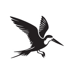Black skimmer Silhouette - Black skimmer Art - Minimal Black skimmer Vector - Black skimmer illustration.