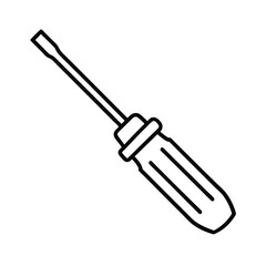 Fototapeta premium Simple flathead screwdriver outline icon tool for diy projects and repairs