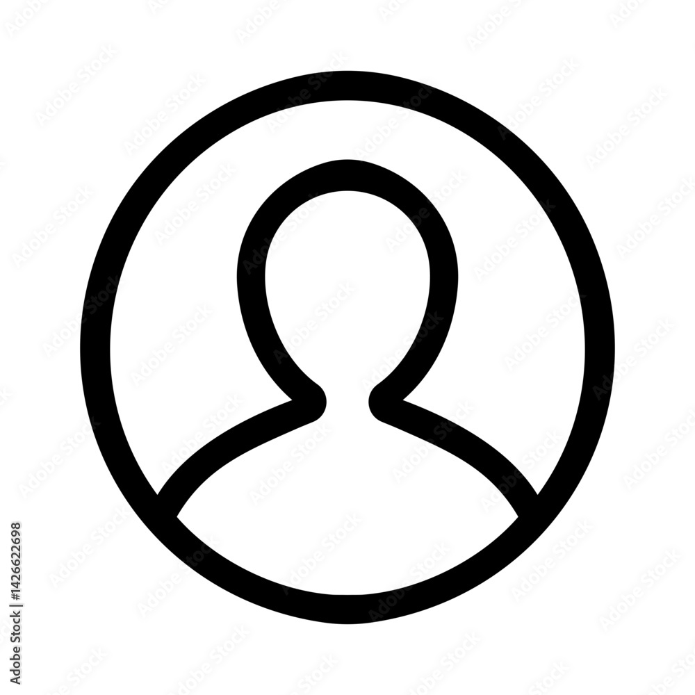 Poster agent badge icon for user profile identification flat stroke icon for apps and websites