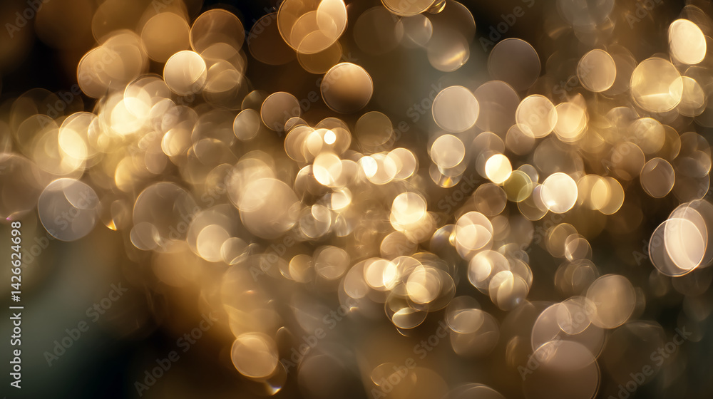 Poster abstract background of blurred golden lights, creating a warm and luminous effect, ideal for celebra